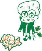 小原さんと子犬のイラスト